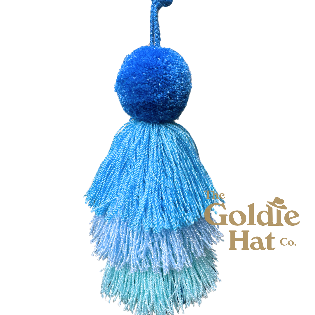 Shade of Blue Pompom Palma Bag Small
