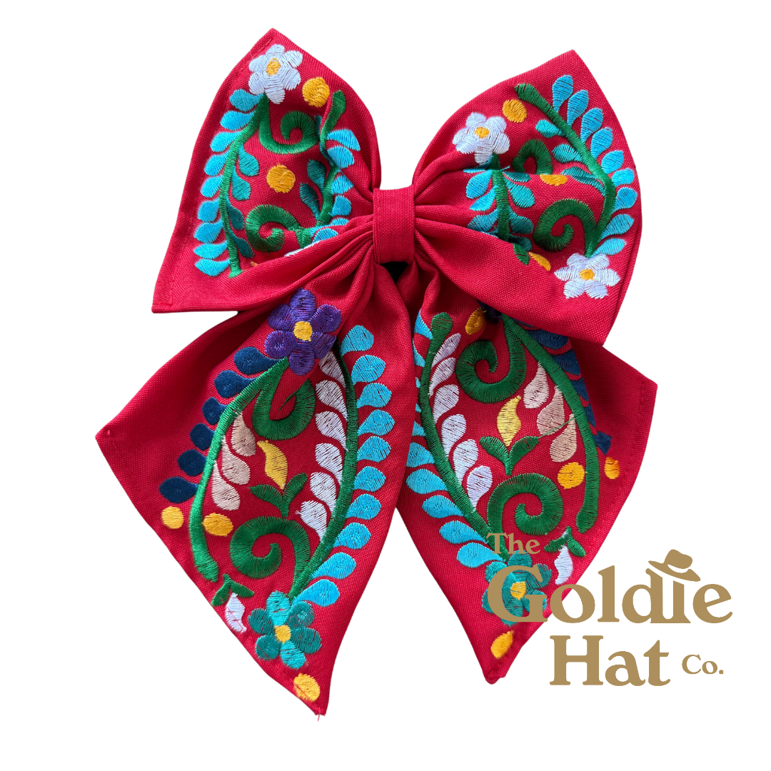 Medium Embroidered Bow