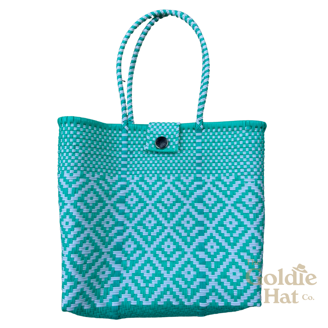 Floral Turquoise Tote