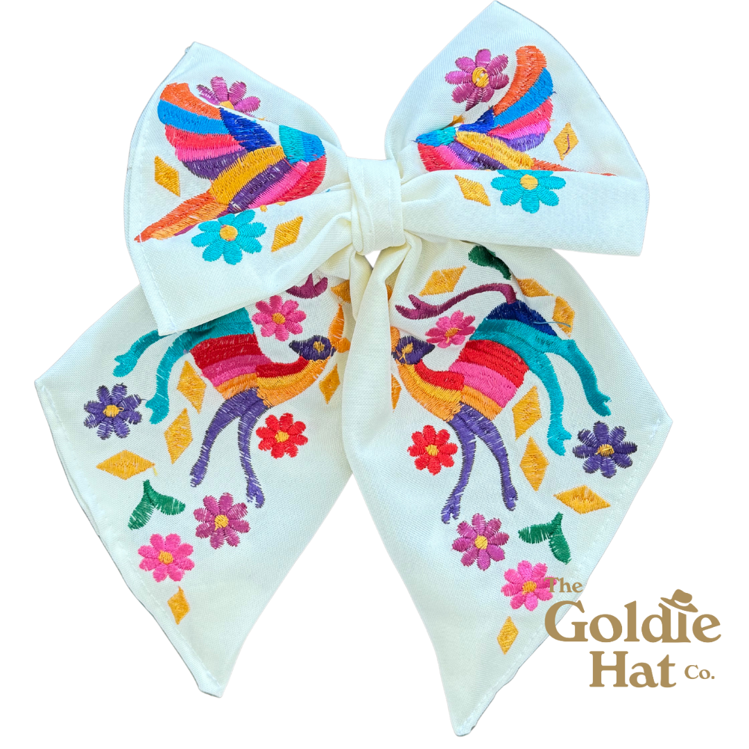 Medium Embroidered Bow