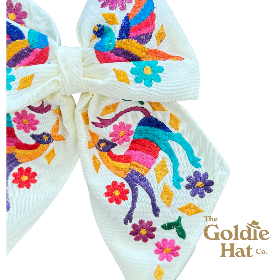 Medium Embroidered Bow