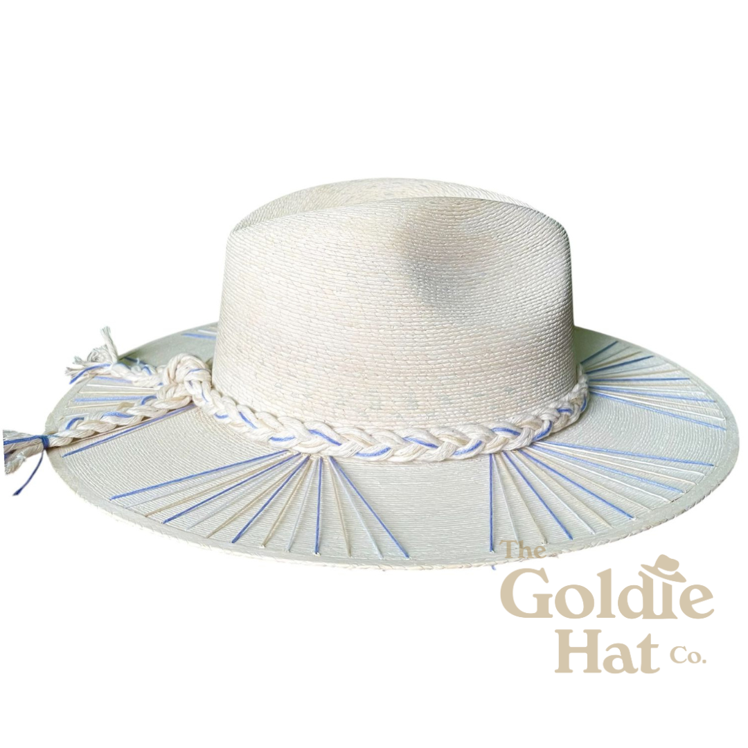 Beige & Blue Hat