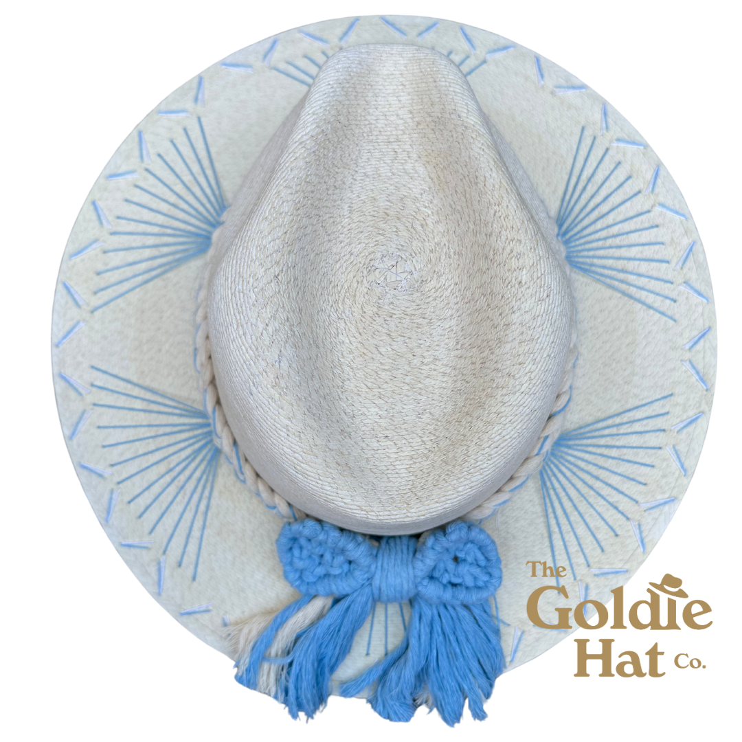 Light Blue Bow Palma Hat