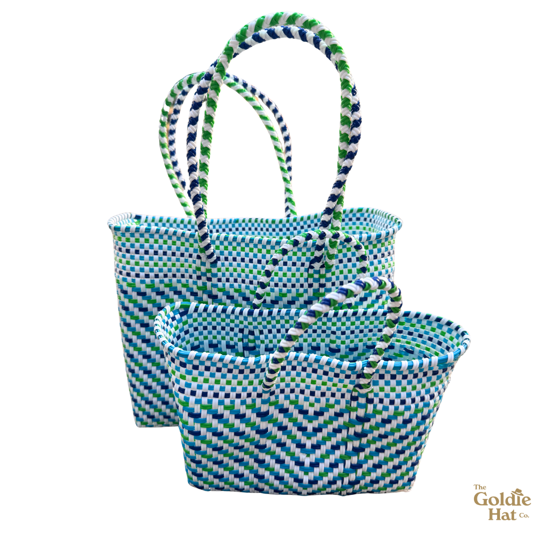 Goldie Small Bag in Blue, Green, and White