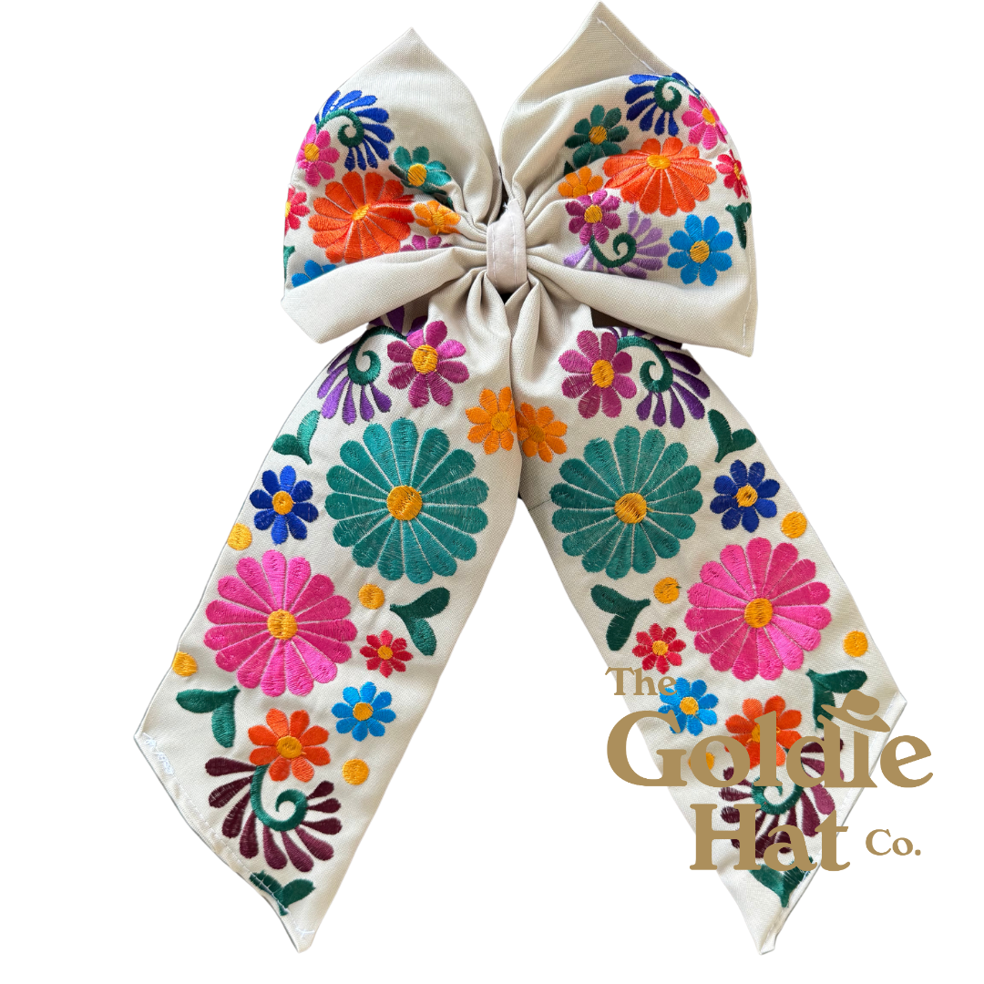 Large Embroidered Bow
