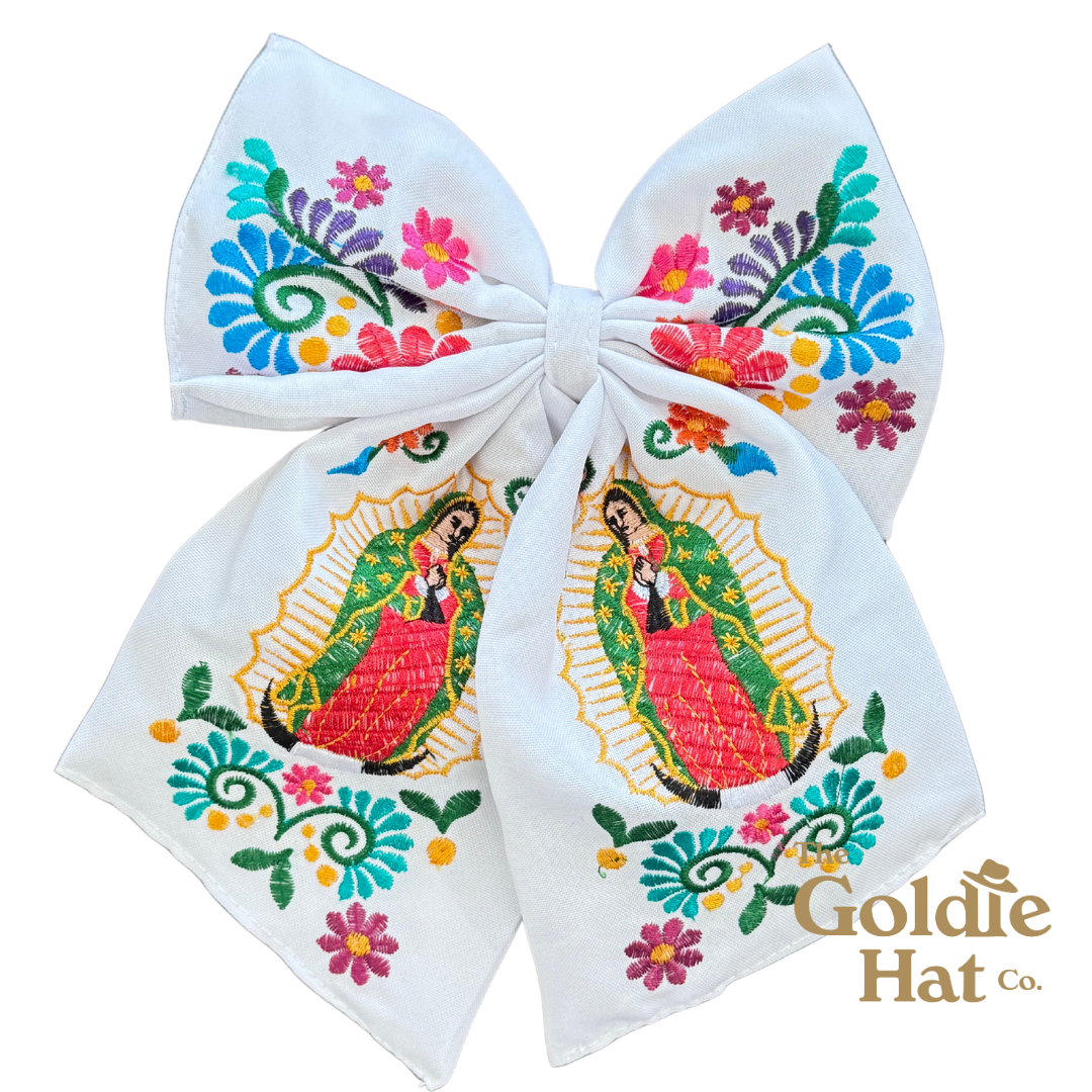 Medium Embroidered Mary Bow