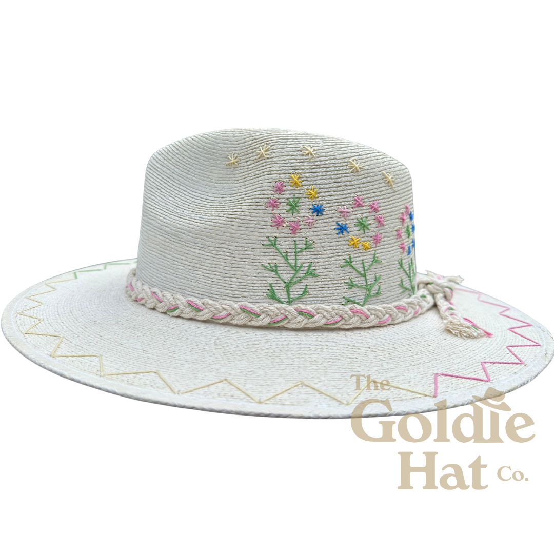 Margarita Floral Hat with Multicolor Band